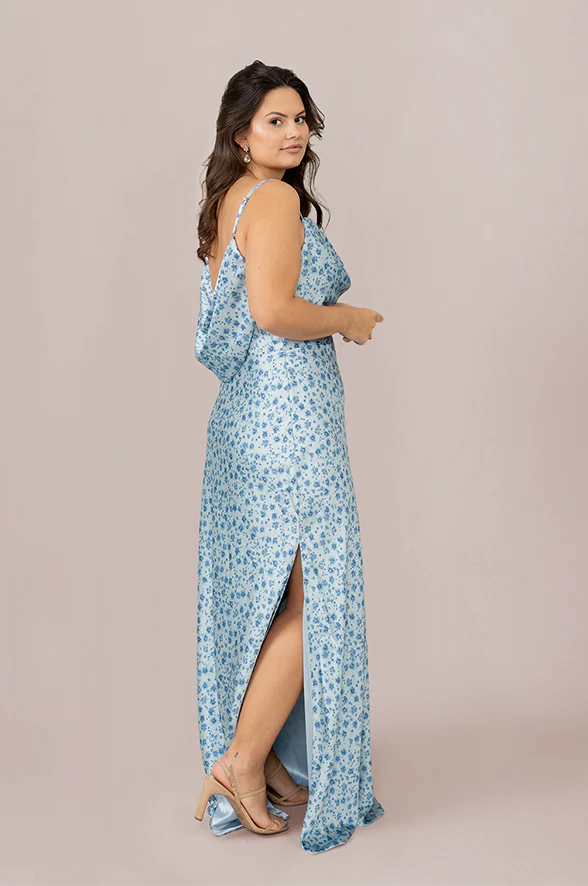 Nadia Satin Floral Print Dress | Made To Order - Image 33