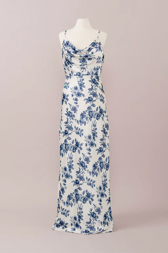 Nadia Satin Floral Print Dress | Made To Order - Image 34
