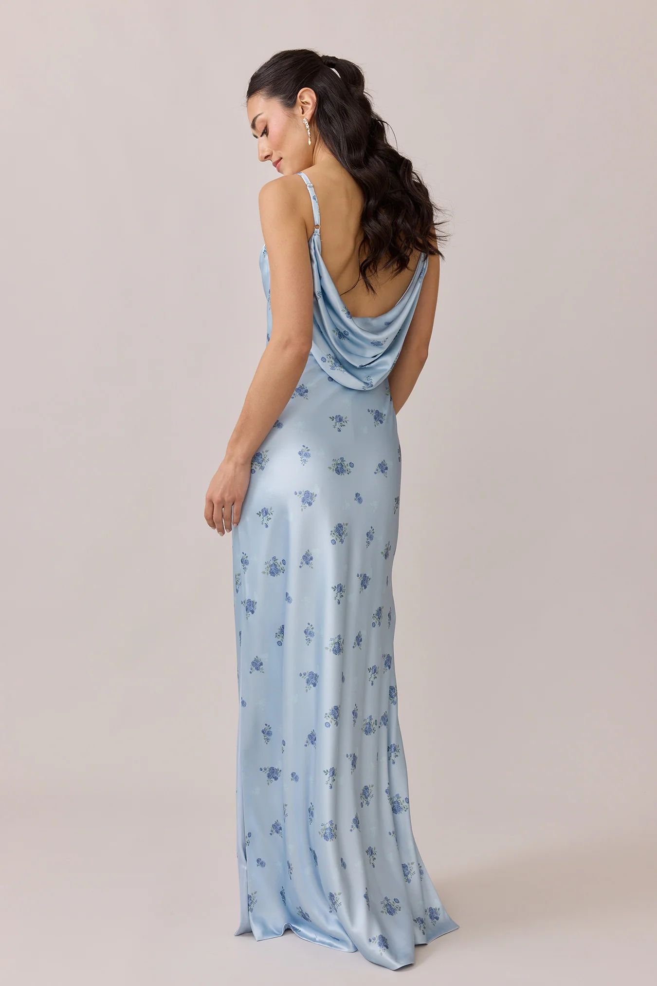 Nadia Satin Floral Print Dress | Made To Order - Image 55