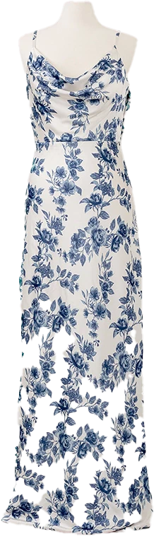 Nadia Satin Floral Print Dress | Made To Order - Image 59