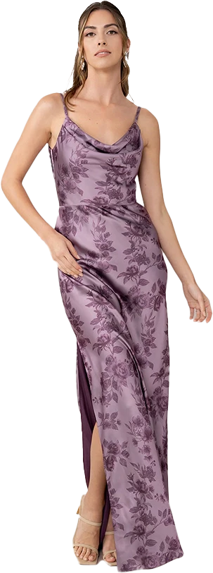 Nadia Satin Floral Print Dress | Made To Order - Image 62