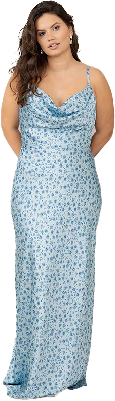 Nadia Satin Floral Print Dress | Made To Order - Image 64