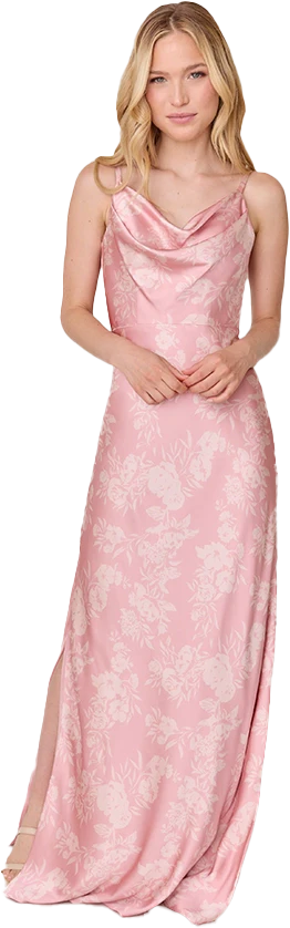Nadia Satin Floral Print Dress | Made To Order - Image 66