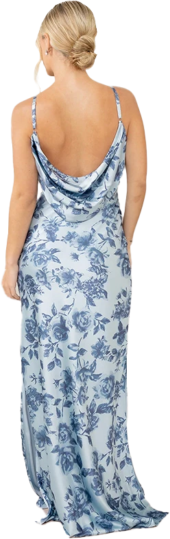 Nadia Satin Floral Print Dress | Made To Order - Image 78