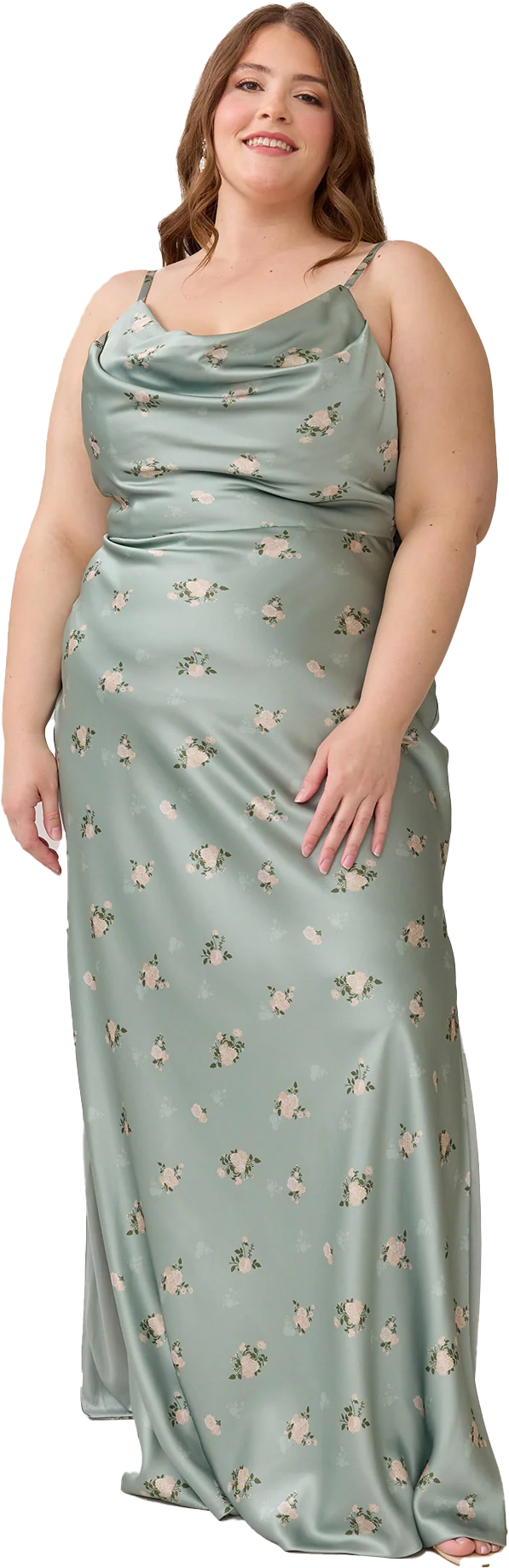 Nadia Satin Floral Print Dress | Made To Order - Image 80