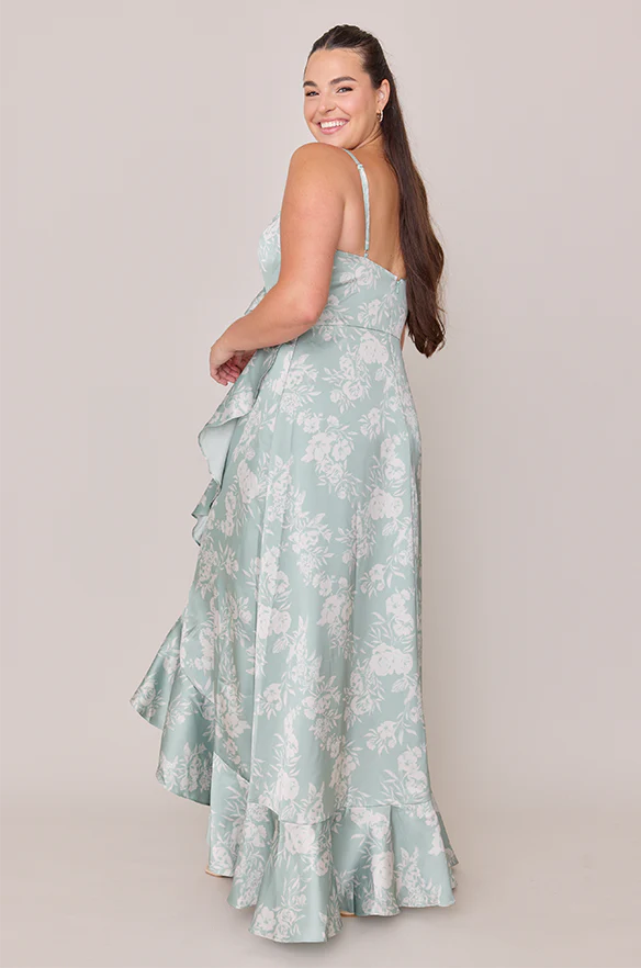 Paloma Satin Floral Print Dress | Made To Order - Image 32