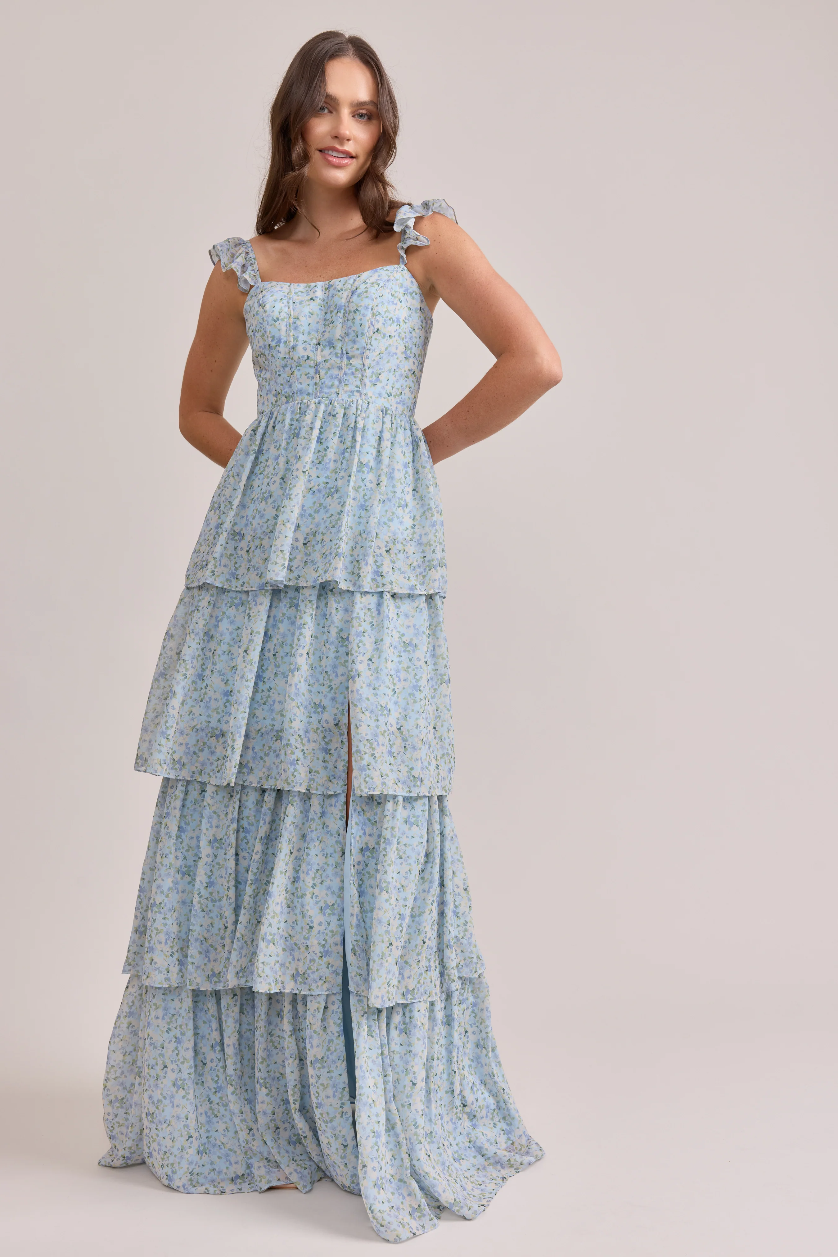 Poppy Chiffon Floral Print Dress | Made To Order - Image 85
