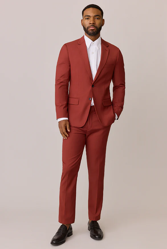 Pre-Cut Suiting Fabric by Yard | Ready To Ship | Terracotta Rust