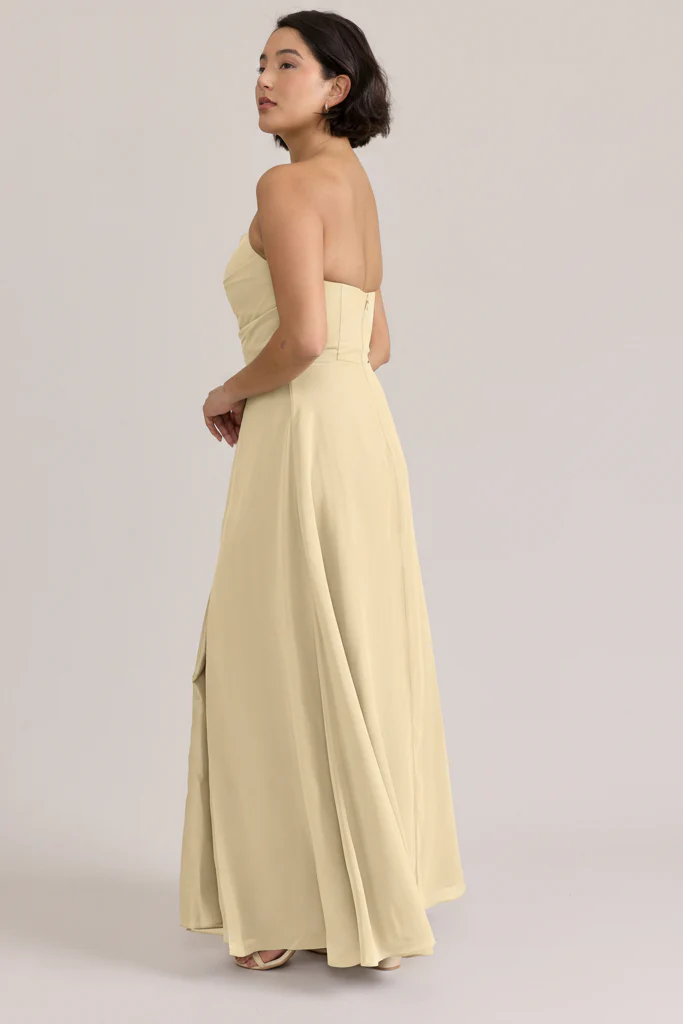 Rumi Chiffon Dress | Ready To Ship | Pale Yellow - Image 2