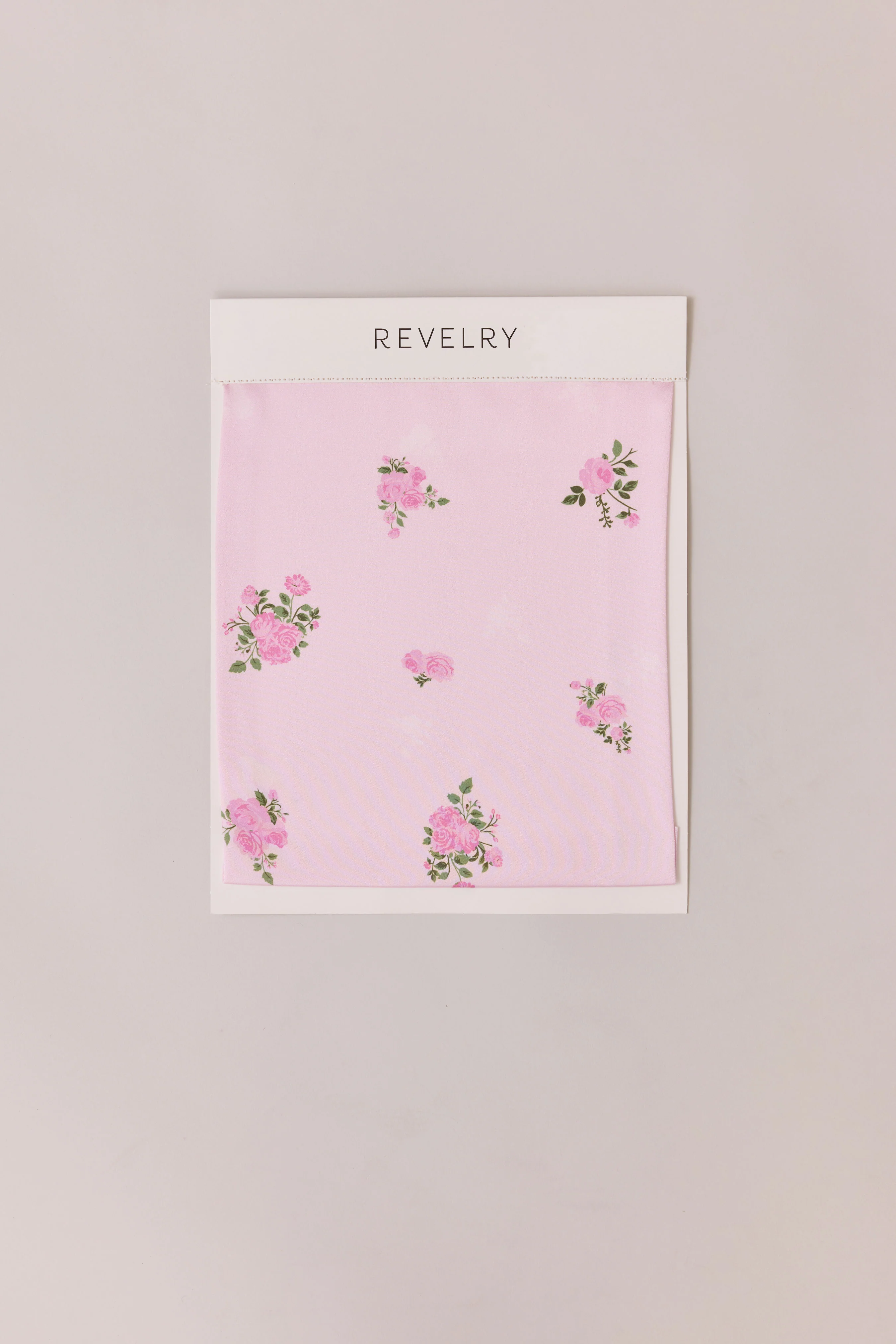 Satin Floral Print Mega Swatch | Ready To Ship | Baby Pink Petit Rose