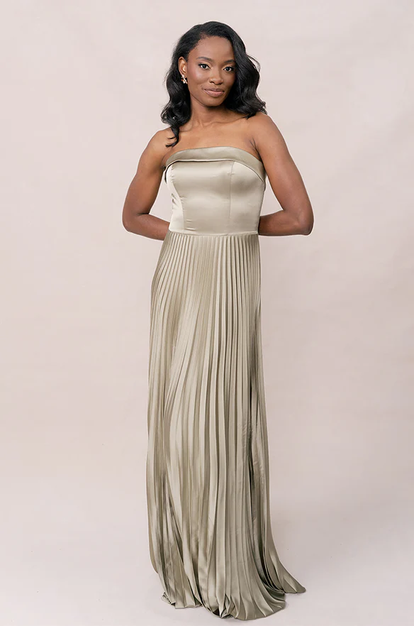 Saylor Satin Pleated Dress | Made To Order - Image 56