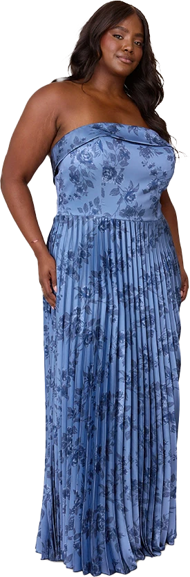 Saylor Satin Pleated Floral Print Dress | Made To Order - Image 53