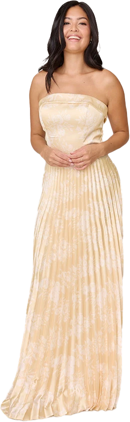 Saylor Satin Pleated Floral Print Dress | Made To Order - Image 58