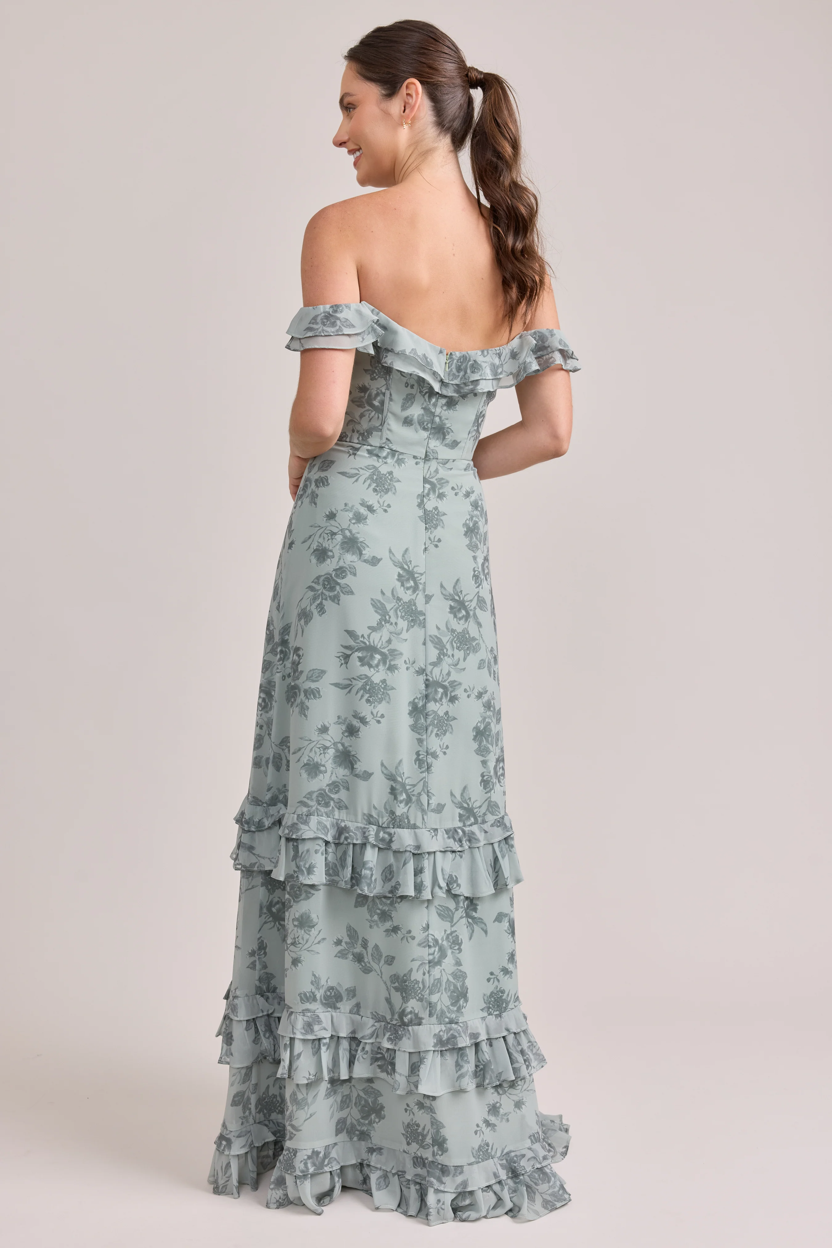 Shea Chiffon Floral Print Dress | Made To Order - Image 18