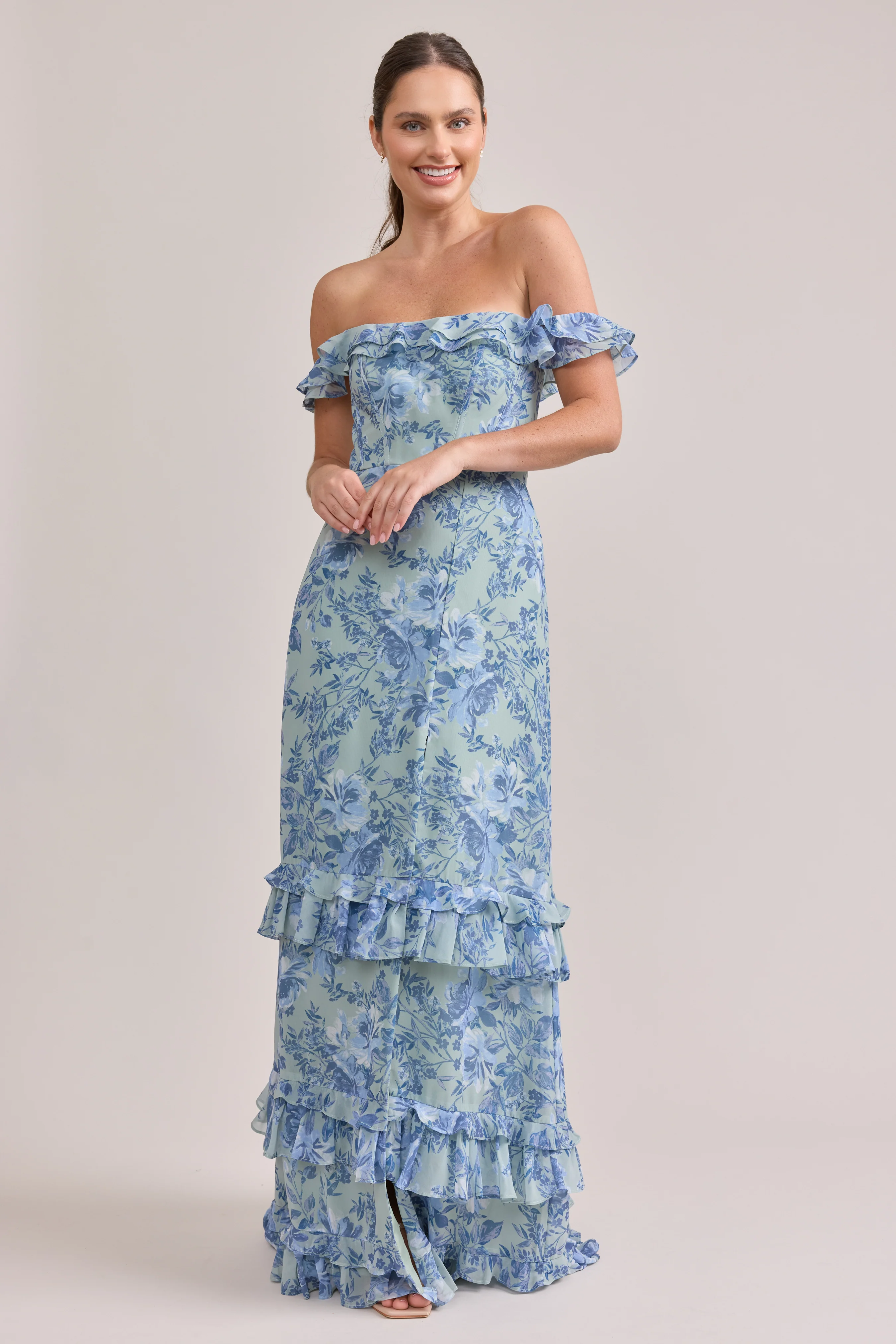 Shea Chiffon Floral Print Dress | Made To Order - Image 22