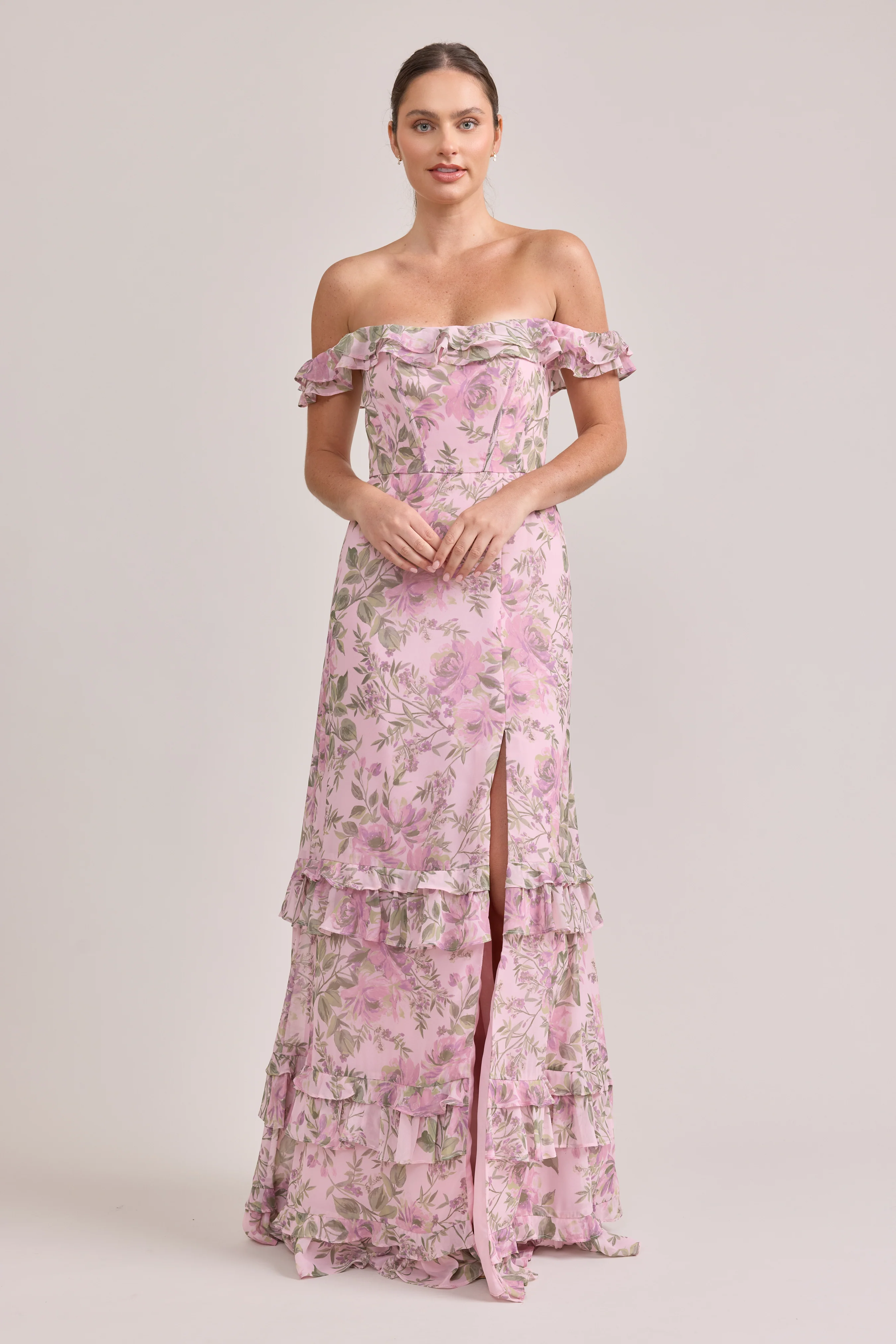 Shea Chiffon Floral Print Dress | Made To Order - Image 24