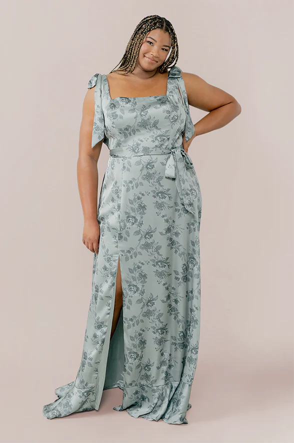 Stevie Satin Floral Print Dress | Made To Order - Image 19