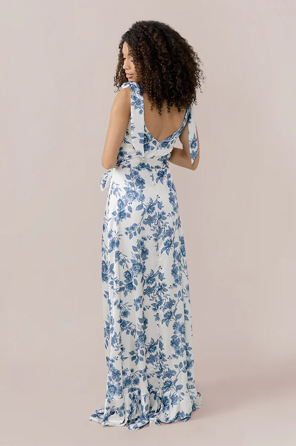 Stevie Satin Floral Print Dress | Made To Order - Image 25