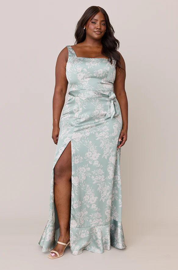 Stevie Satin Floral Print Dress | Made To Order - Image 37