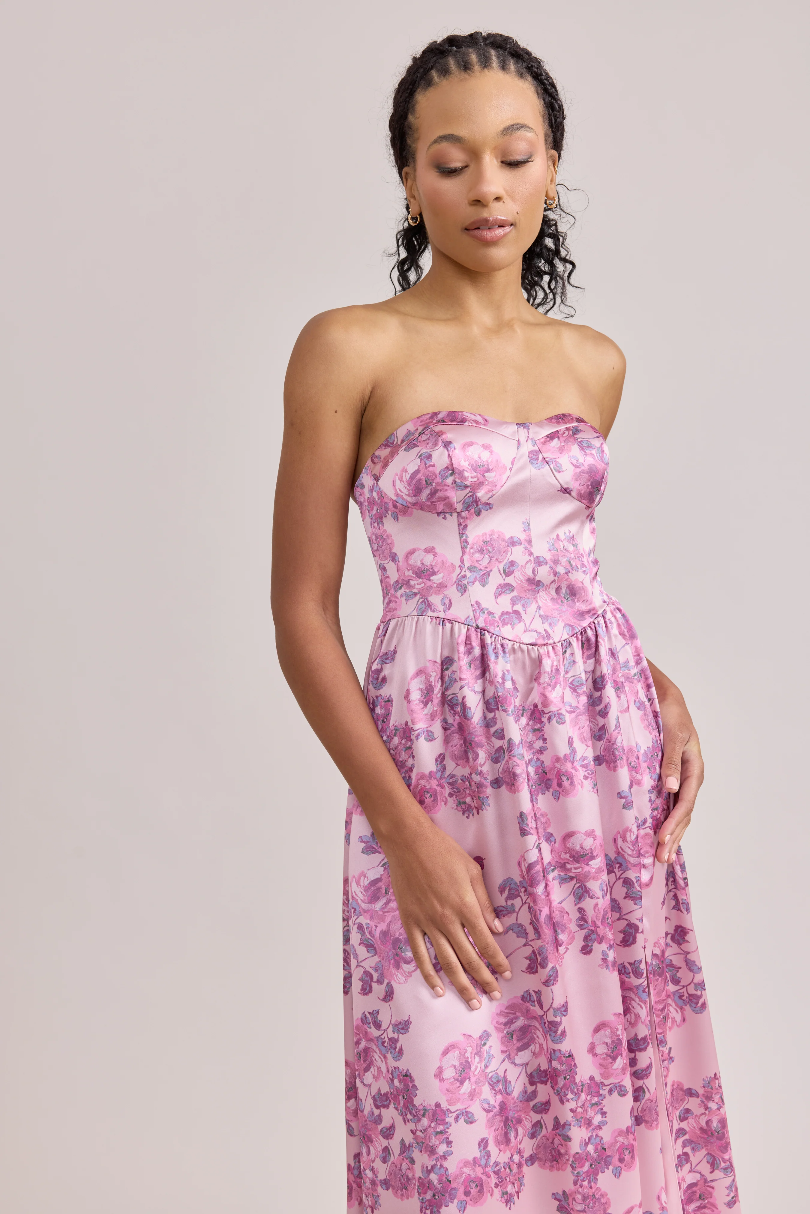Sydney Satin Floral Print Dress | Made To Order - Image 5