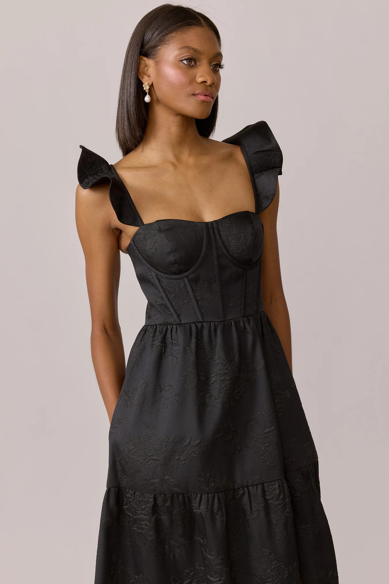 Violet Jacquard Dress | Made To Order - Image 22