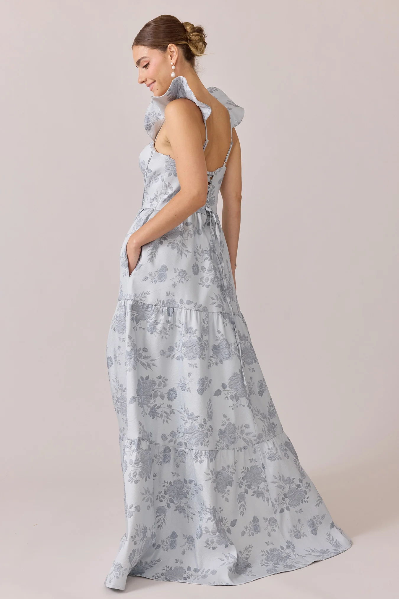 Violet Jacquard Dress | Made To Order - Image 3