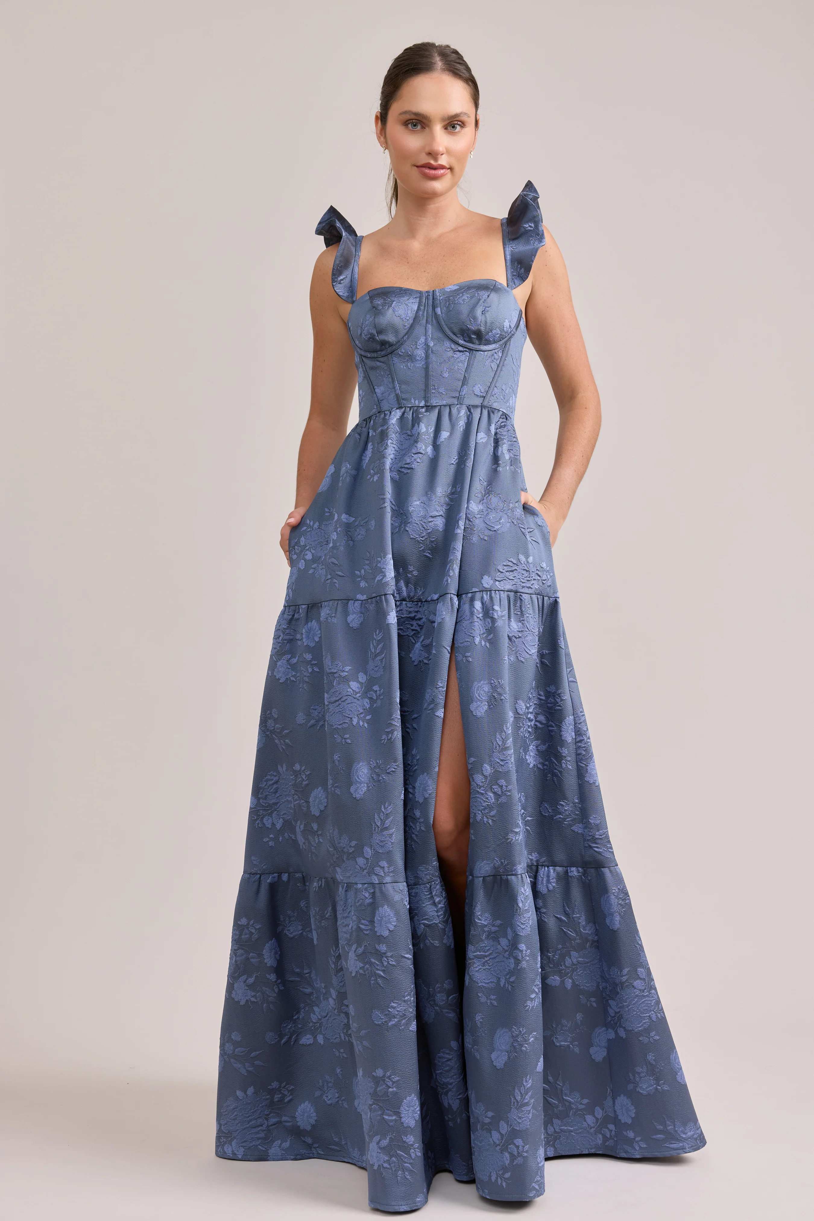 Violet Jacquard Dress | Made To Order - Image 37