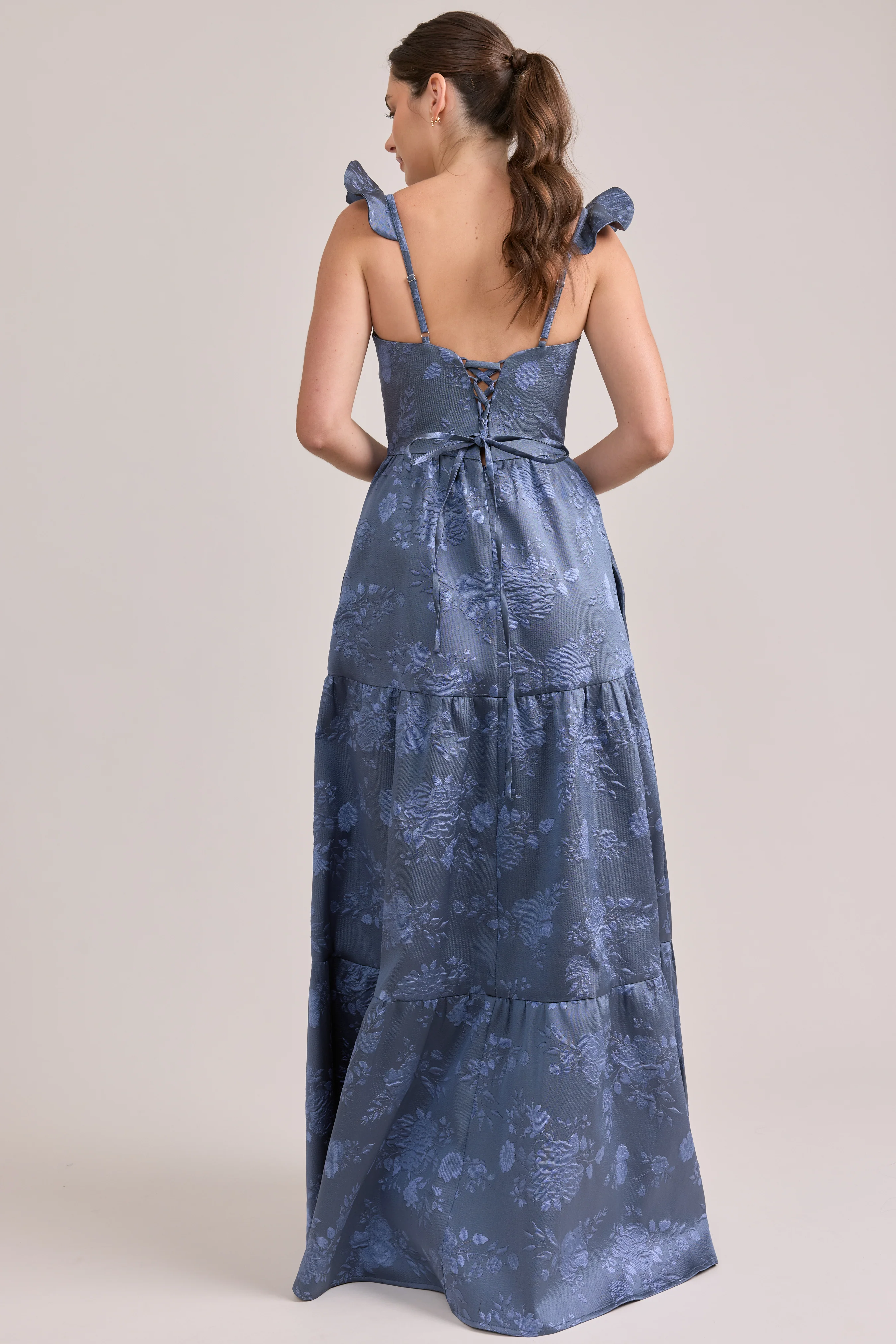 Violet Jacquard Dress | Made To Order - Image 38