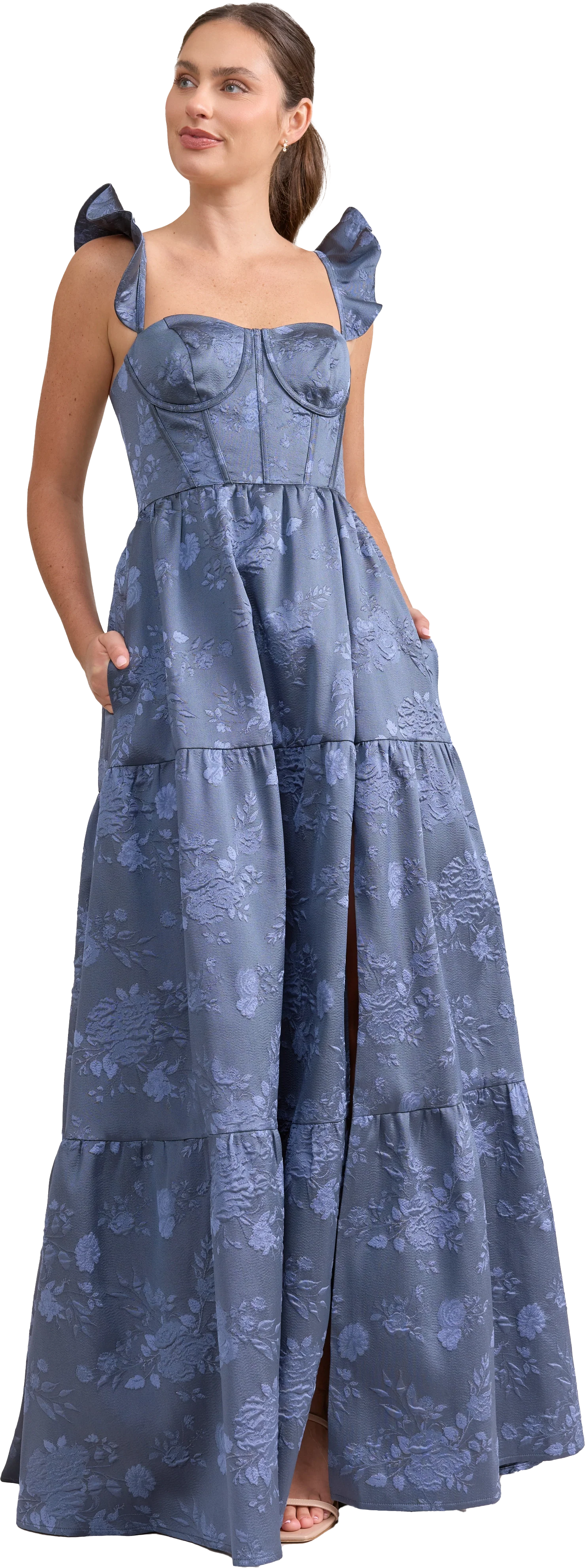 Violet Jacquard Dress | Made To Order - Image 45