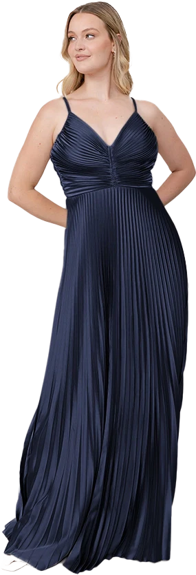 Vivian Satin Pleated Dress | Made To Order - Image 131