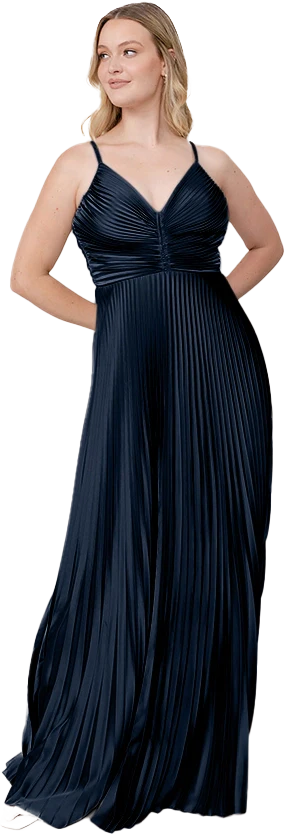 Vivian Satin Pleated Dress | Made To Order - Image 139