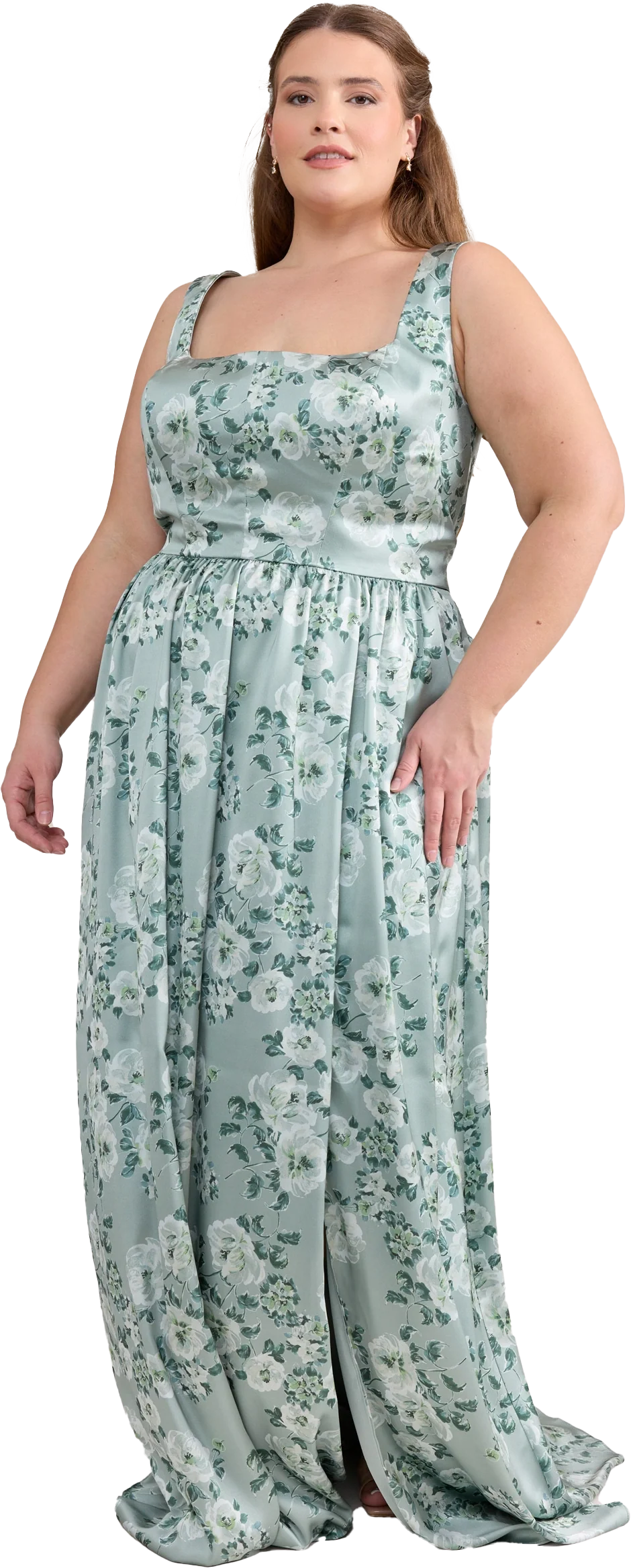 Whitney Satin Floral Print Dress | Made To Order - Image 143